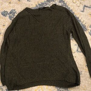 RD Style Dark Green V-Neck Sweater